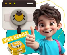Тестирование & Vibe Debug. Охотники за багами - КИБЕРшкола программирования для детей, компьютерные курсы для школьников, начинающих и подростков - KIBERone г. Подольск